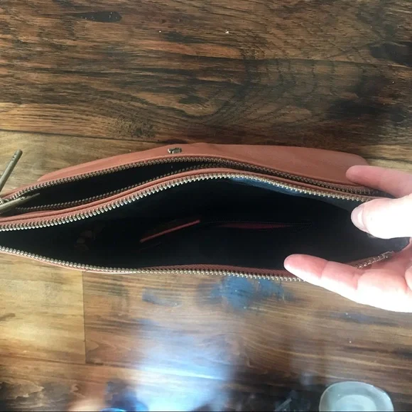 Elliot Lucca leather clutch. Like new. Beautiful neutral brown color. - Picture 7 of 8